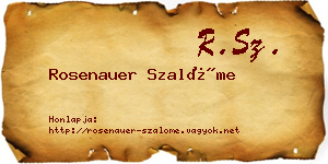 Rosenauer Szalóme névjegykártya